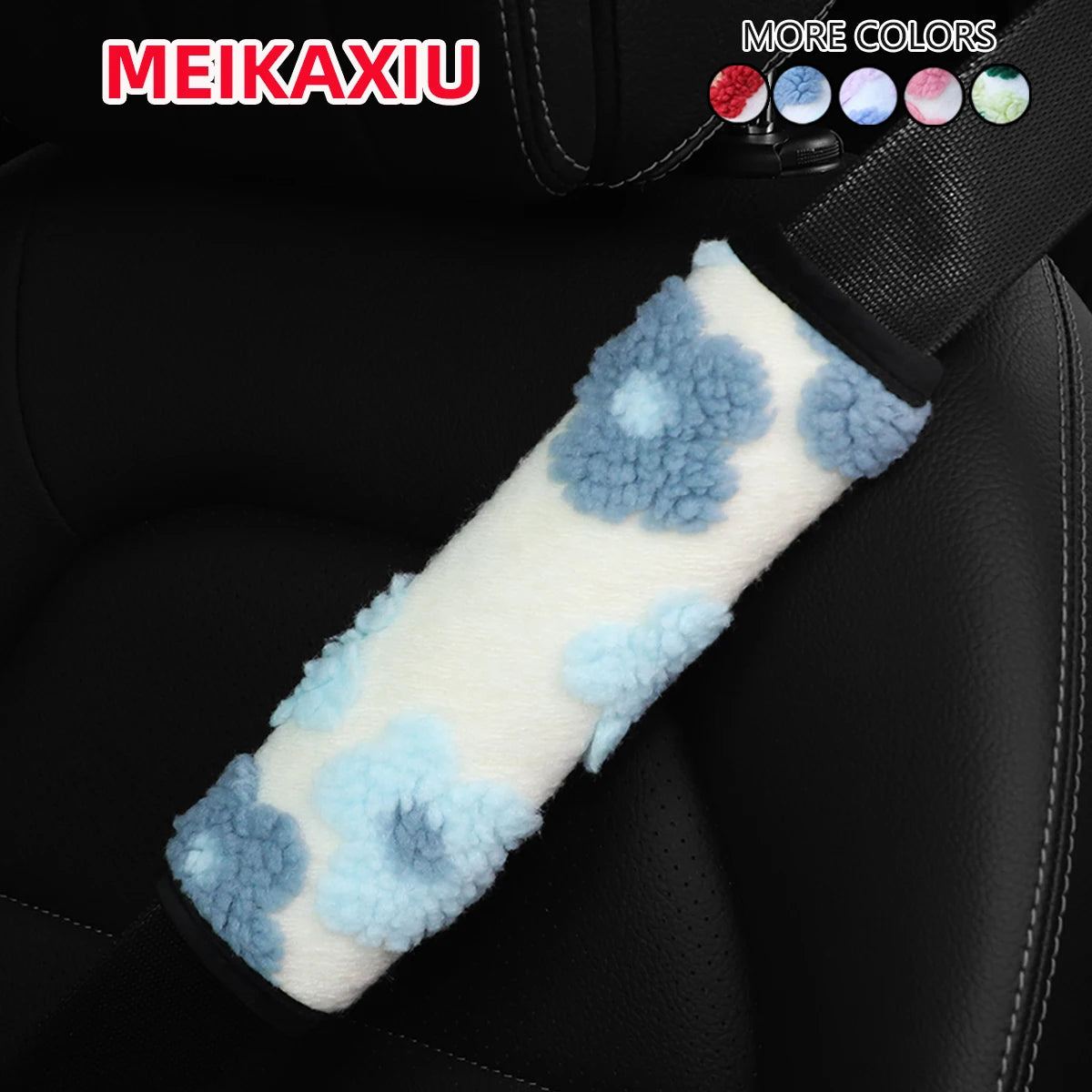 1 plush flower winter warm comfort anti-freeze car steering wheel cover without inner ring fits 15 inch car interior supplies