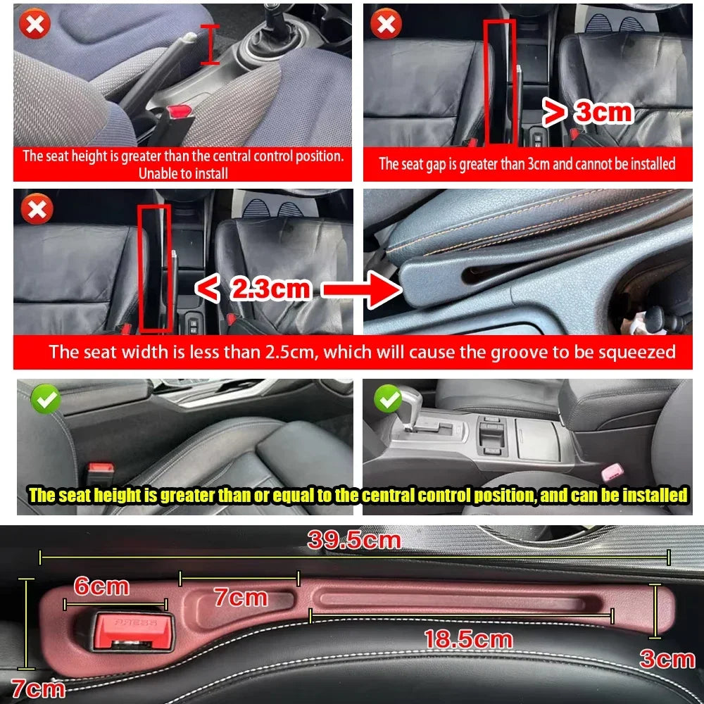 2Pcs Car Seat Gap Filler – Prevents items from falling and adds extra storage with a sleek, easy-to-use design