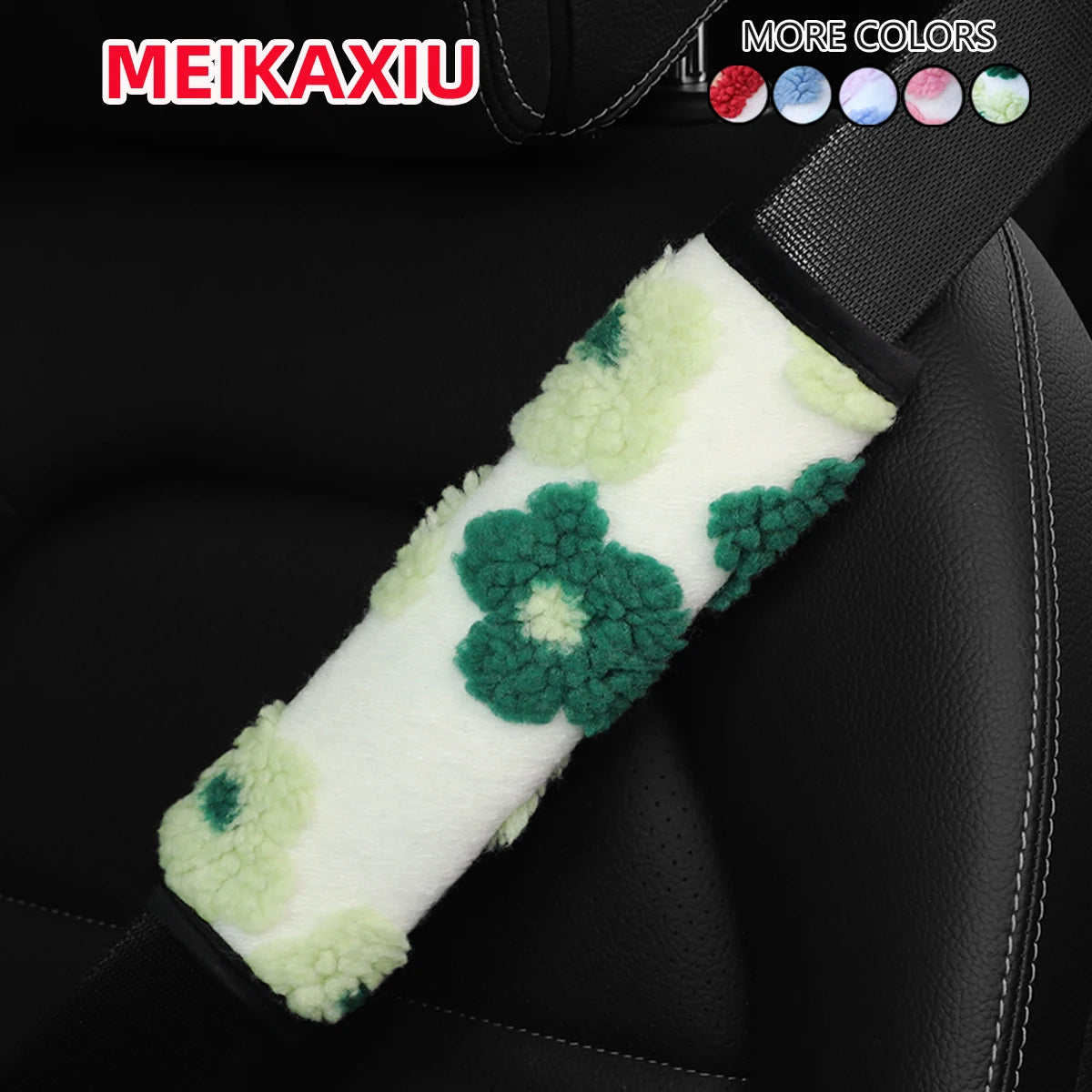 1 plush flower winter warm comfort anti-freeze car steering wheel cover without inner ring fits 15 inch car interior supplies