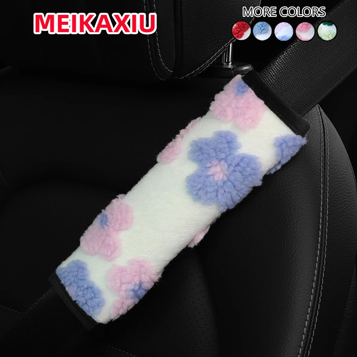 1 plush flower winter warm comfort anti-freeze car steering wheel cover without inner ring fits 15 inch car interior supplies