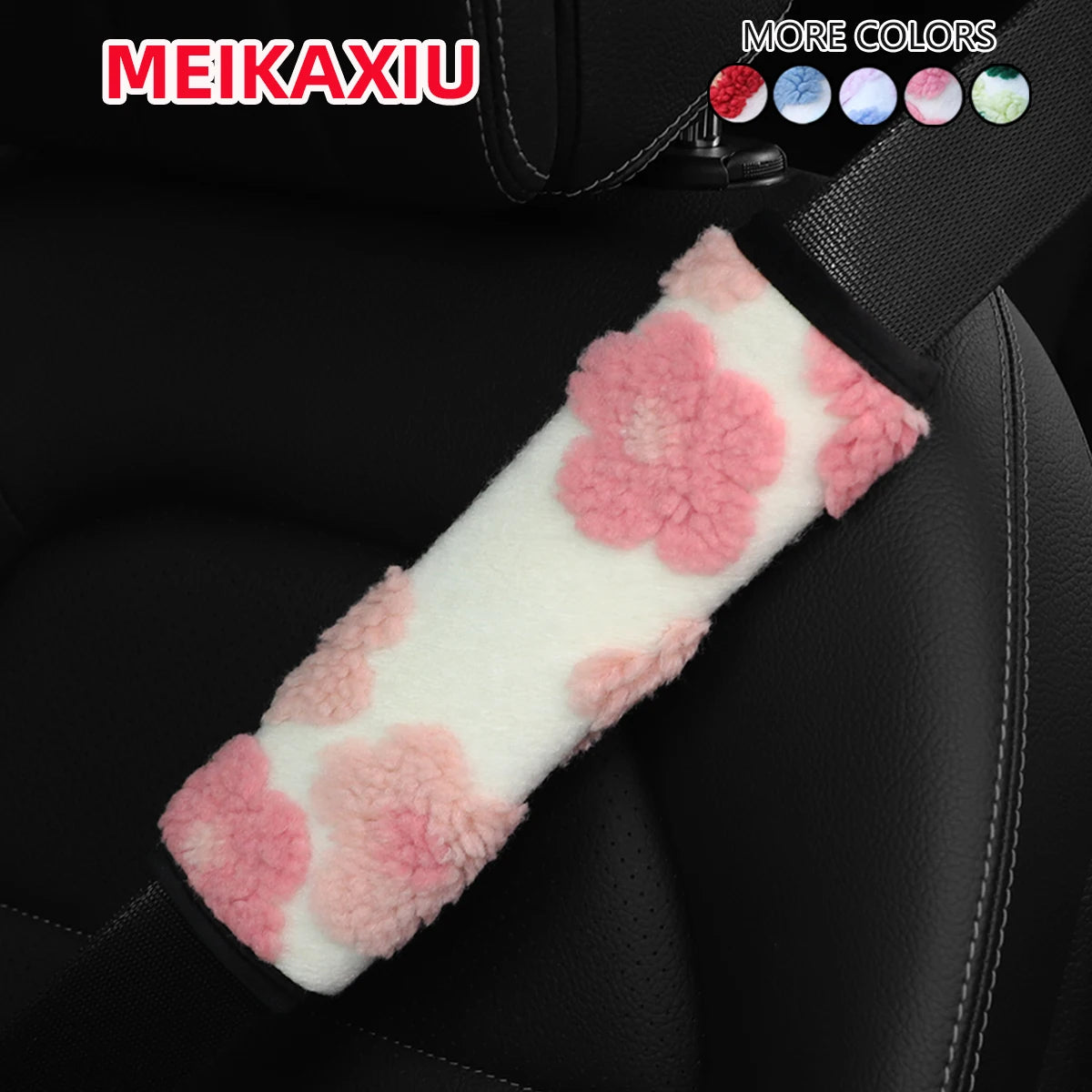 1 plush flower winter warm comfort anti-freeze car steering wheel cover without inner ring fits 15 inch car interior supplies
